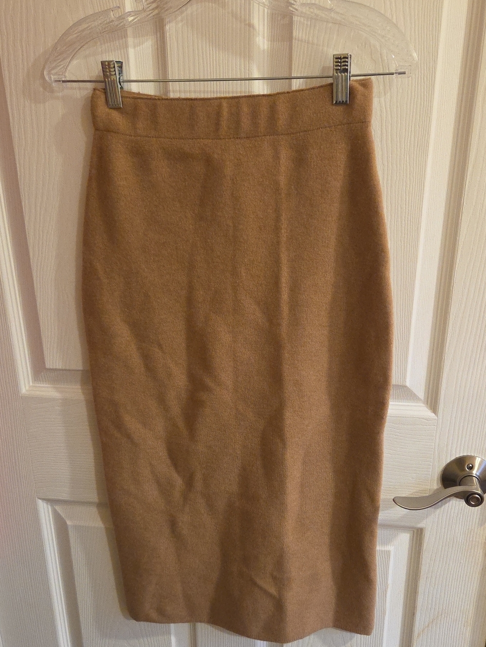 Babaton Camel-Tone Wool Pencil Skirt